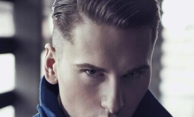 Slicked Back Mens Hair With Side Part